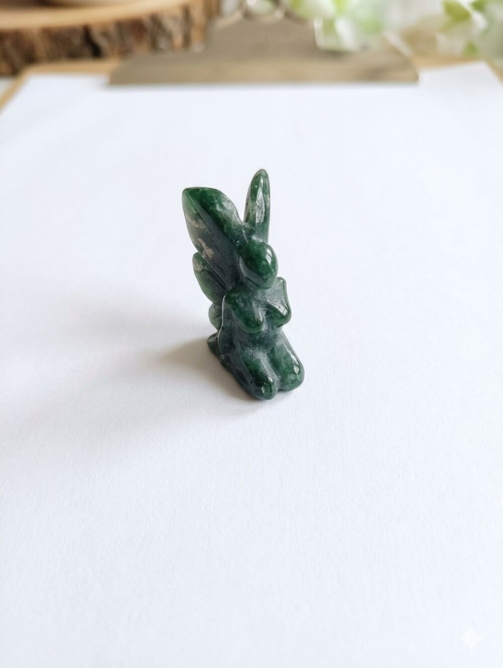 Decorative Moss Green Stone Angel